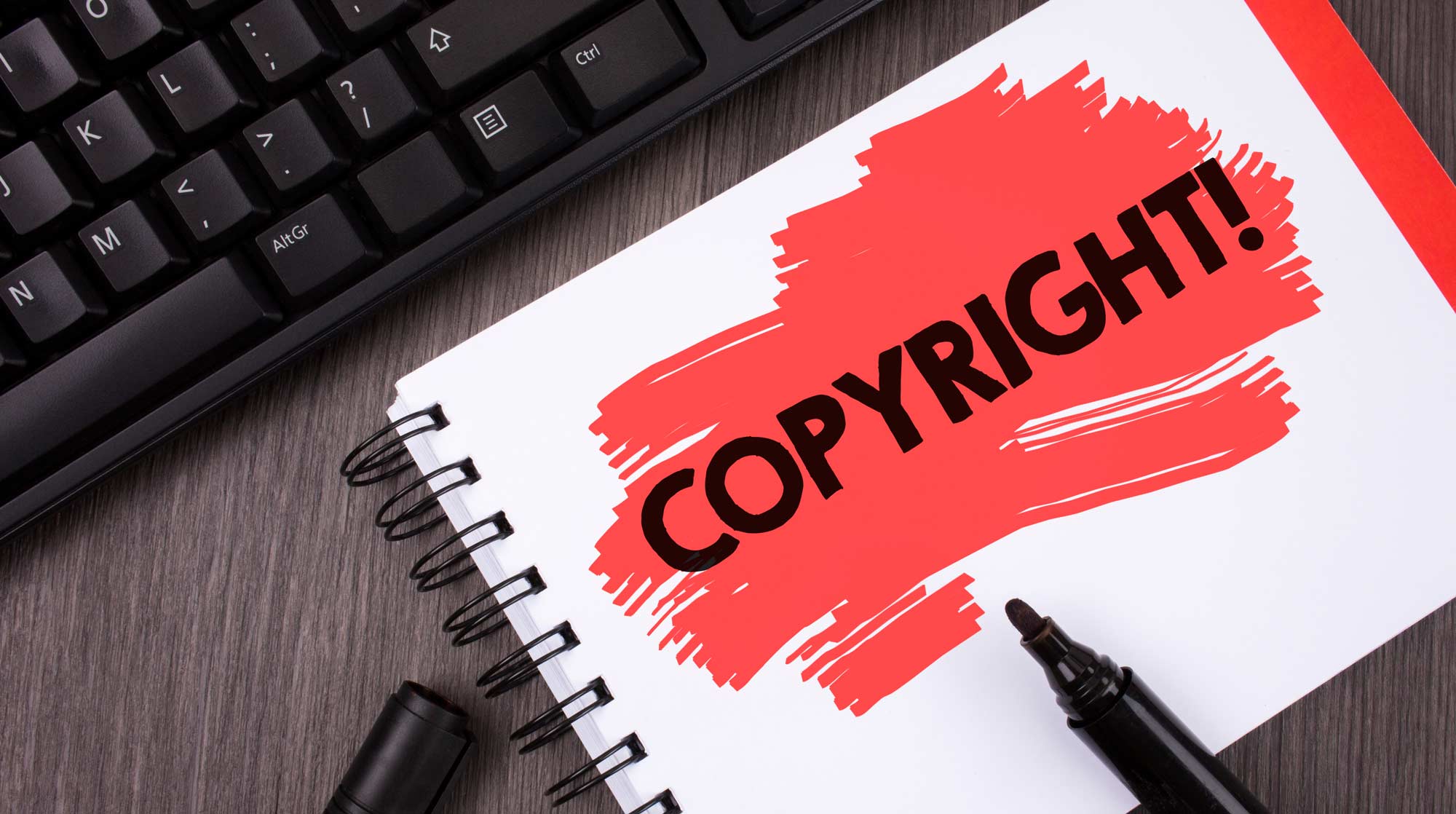 copyright marker note keyboard